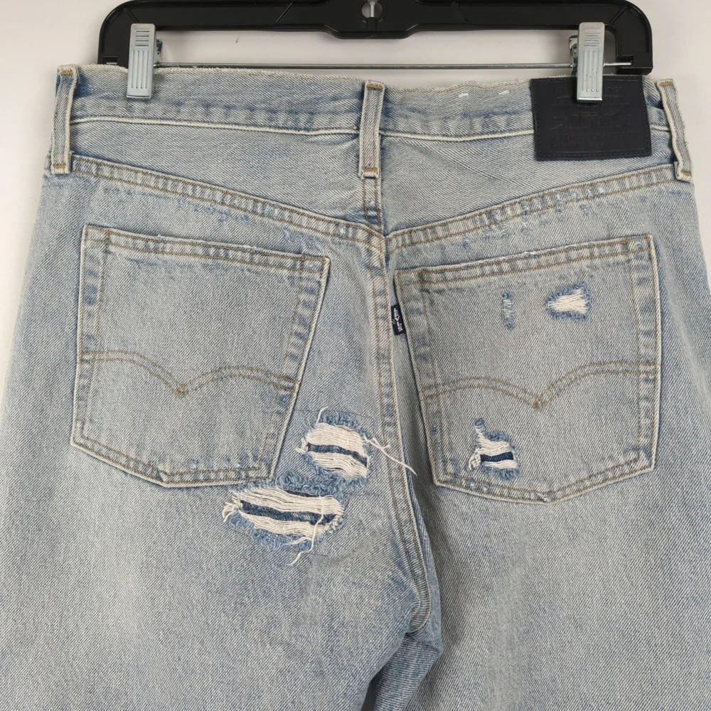 Levis 501 S Skinny Made and Crafted Patchwork Selvedge Jeans Big E - 34 - Picture 13 of 16